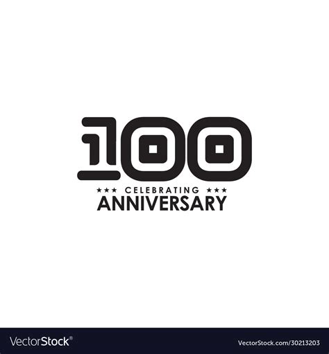 100th Year Celebrating Anniversary Emblem Logo Vector Image