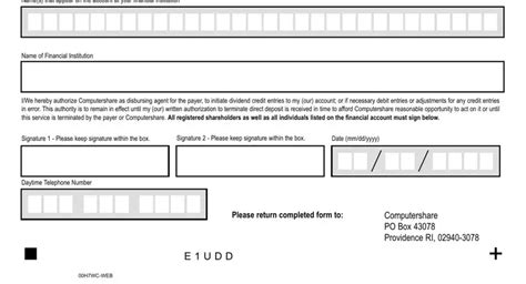 Direct Deposit Computershare Pdf Form Formspal