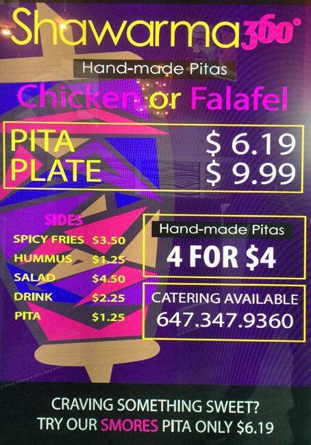 Menu At Shawarma 360 Restaurant Toronto