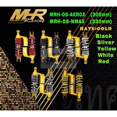 Ready Stock MHR MOTORCYCLE REAR SHOCK SET NMAX 330mm AEROX 305mm