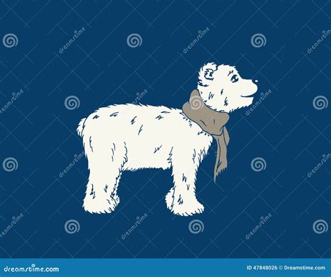 Polar bear with scarf stock vector. Illustration of neck - 47848026