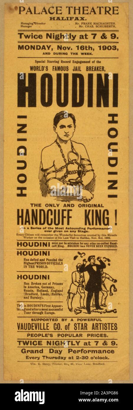 Worlds Famous Jail Breaker Houdini Hi Res Stock Photography And Images