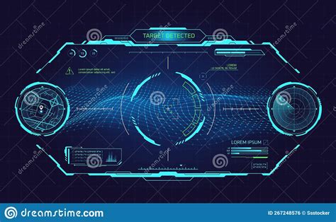 Cockpit Vr Dashboard. Hud Spaceship Hologram Interface Futuristic ...