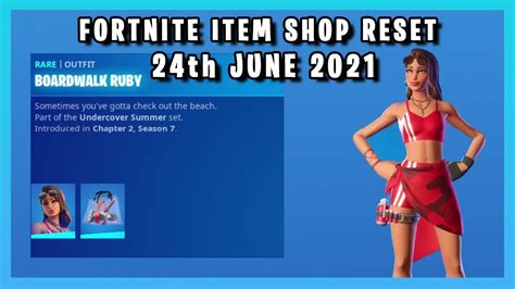 New Boardwalk Ruby Skin Fortnite Item Shop Reset 24th June 2021