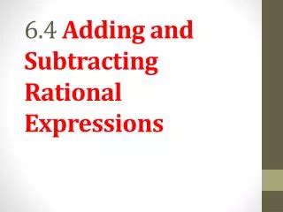 PPT Adding And Subtracting Rational Expressions PowerPoint