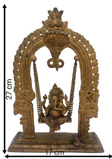 Bhunes Brass Lord Ganesh Ji Ki Murthi With Jhoola Idol Of Lord Ganesh