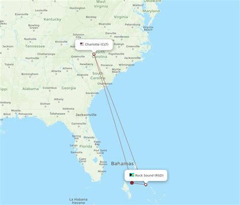 All Flight Routes From Rock Sound To Charlotte Rsd To Clt Flight Routes