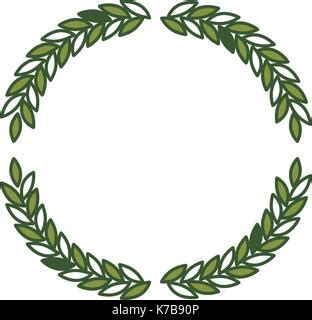 Olive Branches Forming Circle In Monochrome Color Stock Vector Image