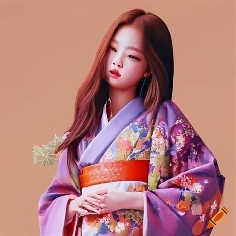 Blackpink Jennie Wearing A Kimono On Craiyon