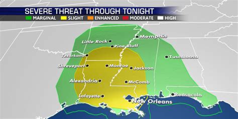 Risk Of Severe Weather Flooding Over Mississippi Valley And Central