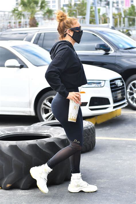 Jennifer Lopez In All Black Gym Ready Outfit Miami 01 28 2021