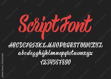 Calligraphic vector script font. Handwritten brush style modern ...