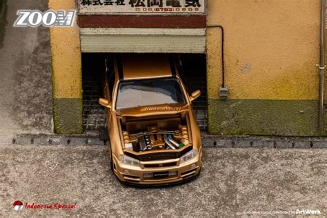 ZOOM X ARTWORK 1/64 STAGEA GTR34 WAGON OPENABLE HOOD WITH DETAILED ...