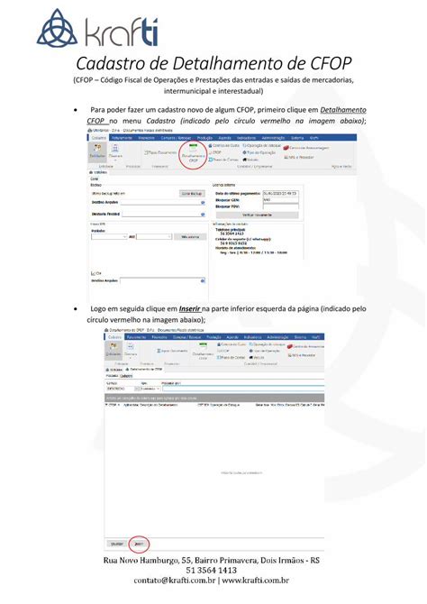 PDF Cadastro De Detalhamento De CFOP Cadastro De Detalhamento De