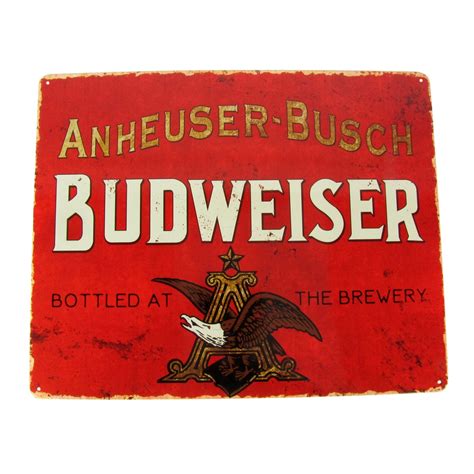 Vintage Style Tin Anheuser Busch Budweiser Beer Sign Man Cave Bar Pub