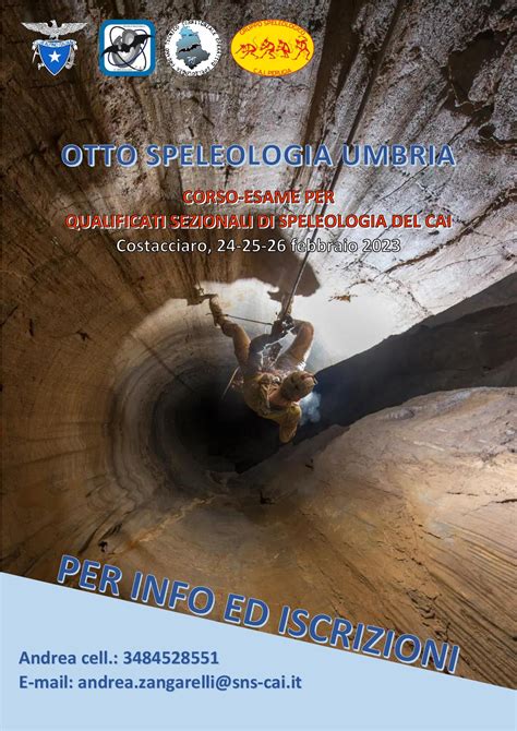 CORSO OTTO SPELEOLOGIA UMBRA 2023 FUGS Federazione Umbra Gruppi E