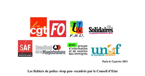 Conf D Ration Fo Communiqu Intersyndical Les Fichiers De Police