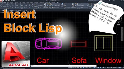 Insert Block Lisp How To Write Script Coding For Autocad Lisp Youtube