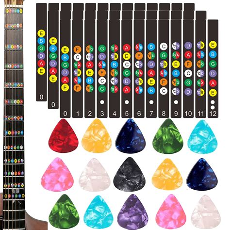 Buy Guitar Fretboard Stickers Decals Pcs Color Guitar Code Note