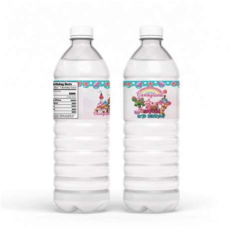 Printable Candyland Bottle Label Sweet Party Birthday Water Bottle Label Candy Land Birthday