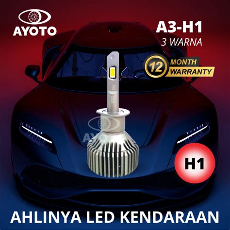 Jual 2 PCS Sepasang Lampu LED Mobil AYOTO Socket H1 Headlamp Watt35