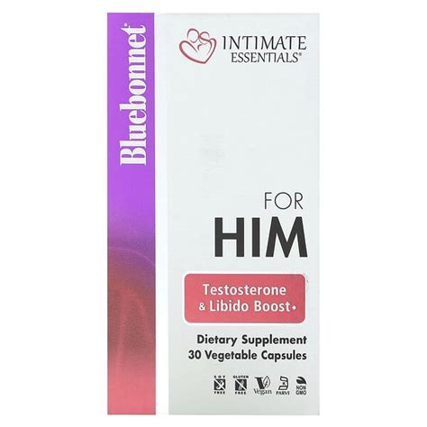 Bluebonnet Nutrition Intimate Essentials For Him Testosterone And Libido Boost 30 Vegetable