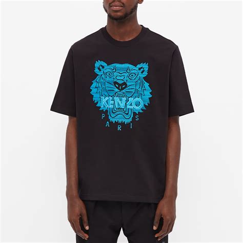 Kenzo Neon Tiger Embroidered Skate T Shirt Black End Us