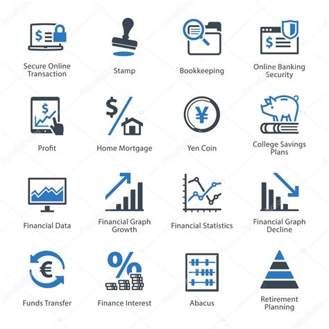 Personal And Business Finance Icons Set 3 Blue Series — Stock Vector © Introwiz 58749361