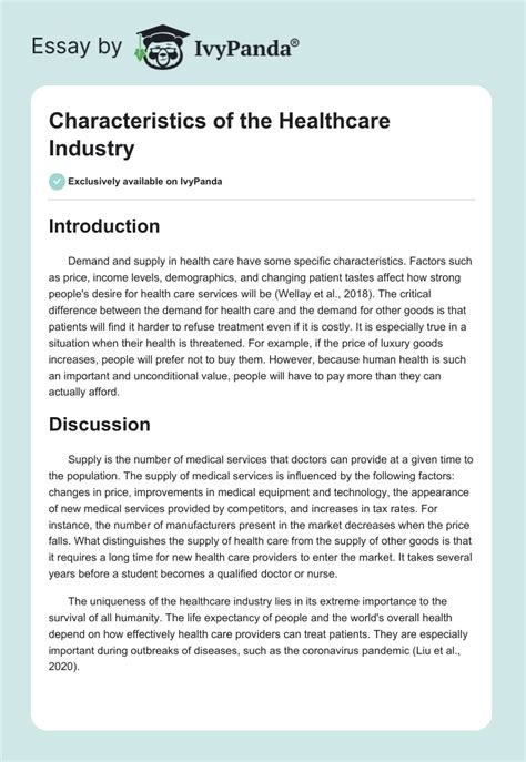 Characteristics Of The Healthcare Industry 335 Words Essay Example