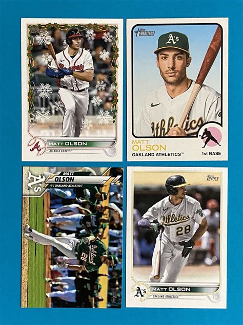 Matt Olson Topps Baseball Card Lot 2020 2022 Heritage Holiday Base A