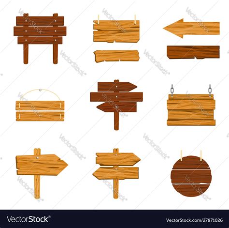 Wooden Signboard Royalty Free Vector Image Vectorstock