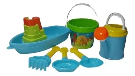 Set De Playa Duravit Balde Barco Regadera 3 Palas Dinos