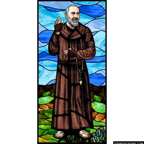 "Padre Pio" Religious Stained Glass Window