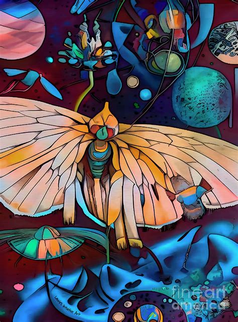 Alien Moth Digital Art By Laurie S Intuitive Fine Art America