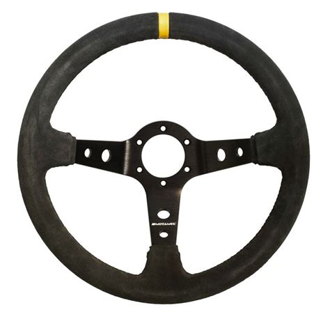 Motamec Rally Steering Wheel Deep Dish 350mm Black Suede And Black