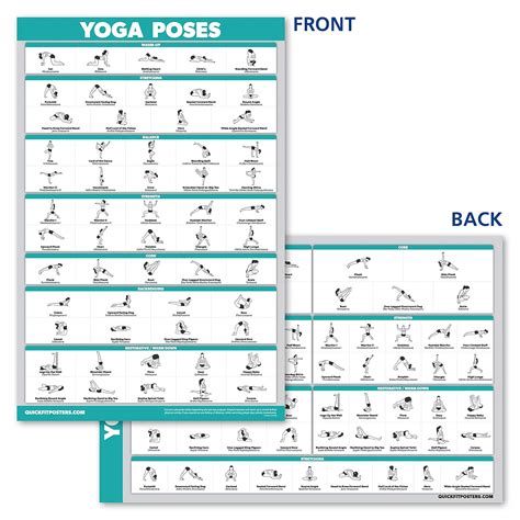 Quickfit Yoga Poses And Muscular System Anatomical Poster Set 18 X 27