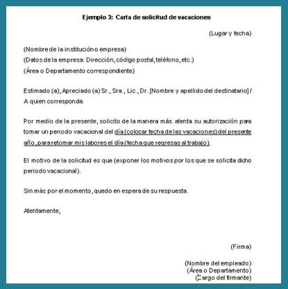 Carta De Solicitud De Vacaciones Redactarla Y Qu Incluir