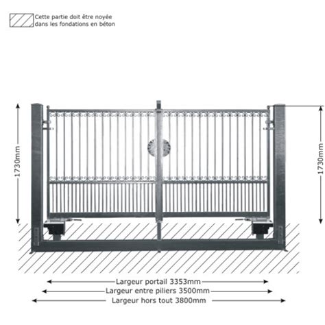 Portail GEA 3 5m 14x14 structure motorisable ouverture mécanisable