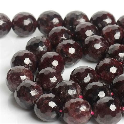 Faceted Garnet Round Beads Mm Mm Faceted Deep Red Garnet Etsy