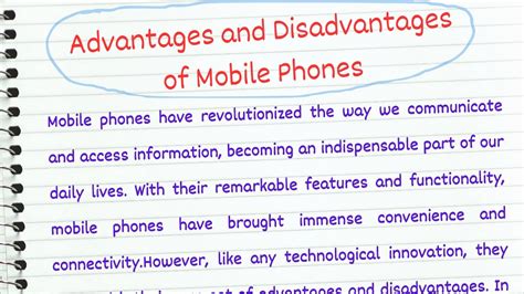 Essay On Advantages And Disadvantages Of Mobile Phones Youtube