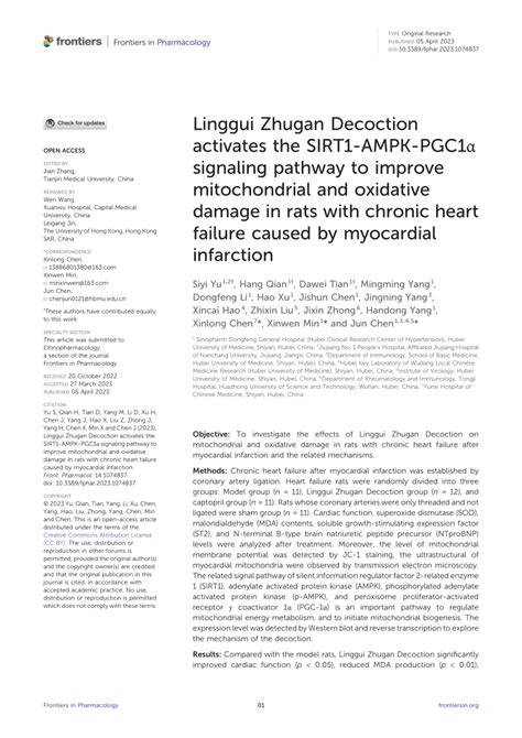 Pdf Linggui Zhugan Decoction Activates The Sirt Ampk Pgc Signaling