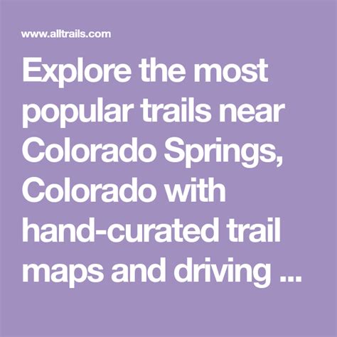 Explore The Most Popular Trails Near Colorado Springs Colorado With