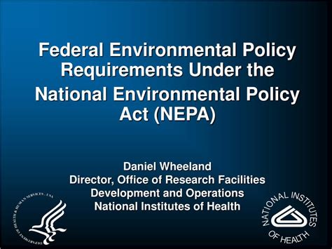 Ppt Federal Environmental Policy Requirements Under The National Environmental Policy Act