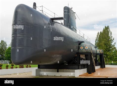 Exterior Of The Royal Malaysian Navy Submarine Quessant At The Malacca