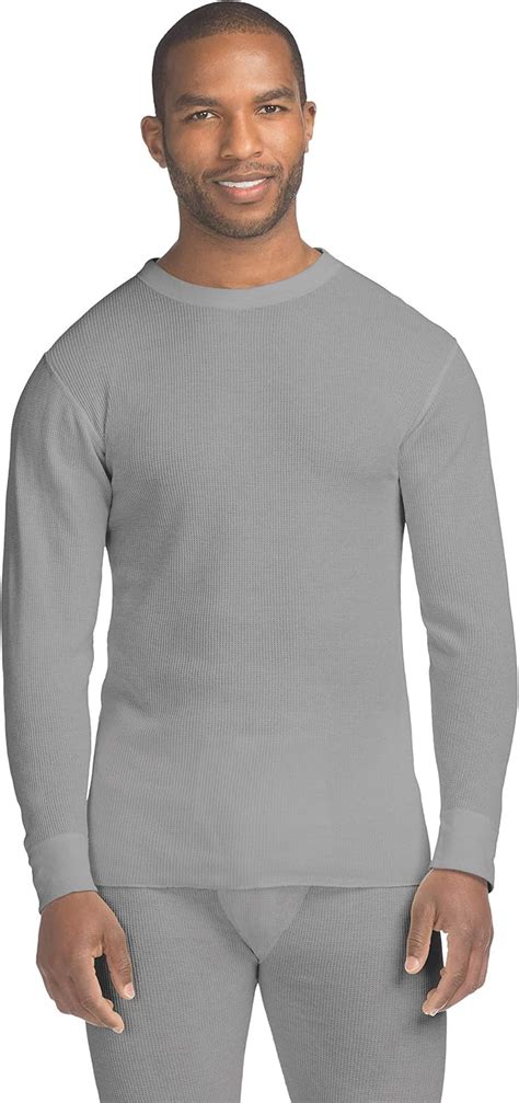 Hanes Mens Waffle Knit Thermal Crewneck Uk Clothing