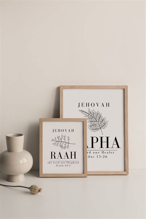 Set Of Printable Christian Wall Art Names Of God Hebrew Jehovah