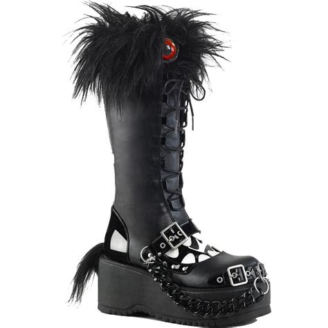 Inked Boutique Demonia Dolly 130 Platform Knee High Monster Boot