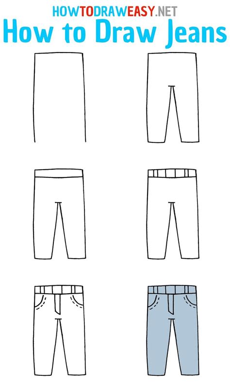 How To Draw Jeans Step By Step Jeans Drawing Easy Doodles Drawings Drawing Tutorial