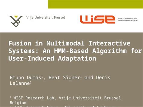 Pptx Fusion In Multimodal Interactive Systems An Hmm Based Algorithm