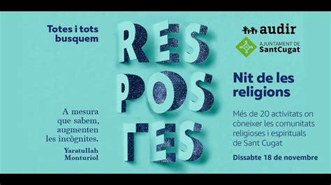 La Nit De Les Religions De Sant Cugat Acte Inaugural Pon Ncia